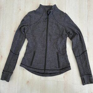 Lululemon Define Jacket Herringbone Heathered Black Gray - Size 8